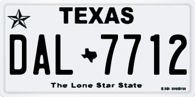 TX license plate DAL7712