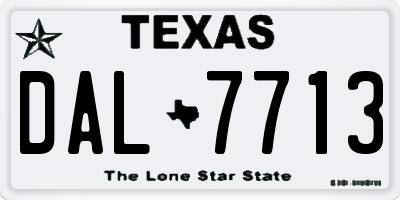 TX license plate DAL7713