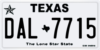 TX license plate DAL7715