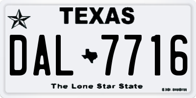 TX license plate DAL7716