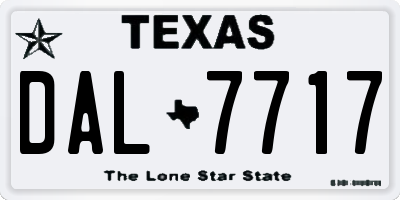 TX license plate DAL7717