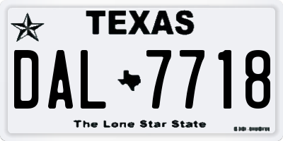 TX license plate DAL7718
