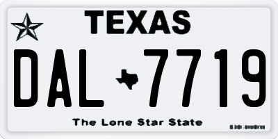 TX license plate DAL7719