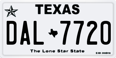 TX license plate DAL7720
