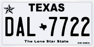 TX license plate DAL7722