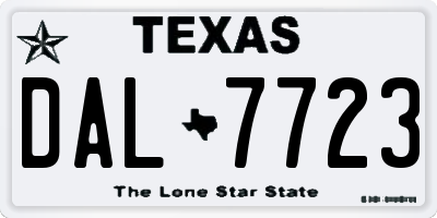 TX license plate DAL7723