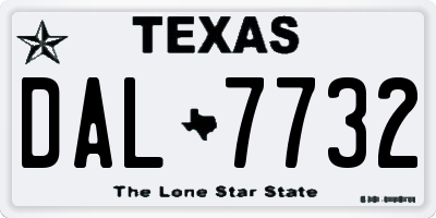 TX license plate DAL7732
