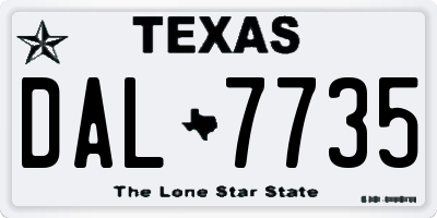 TX license plate DAL7735