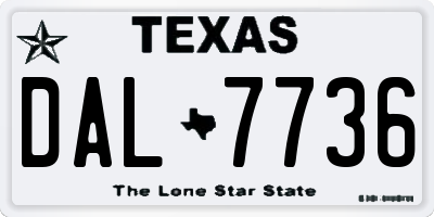 TX license plate DAL7736