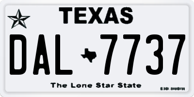 TX license plate DAL7737