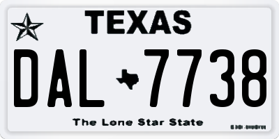 TX license plate DAL7738