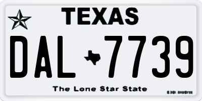 TX license plate DAL7739