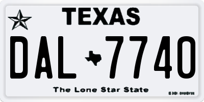 TX license plate DAL7740