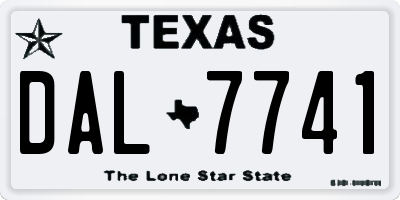 TX license plate DAL7741