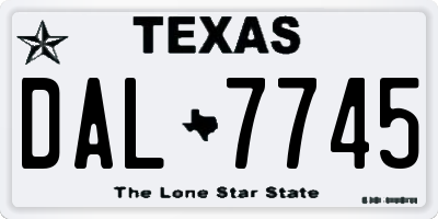 TX license plate DAL7745