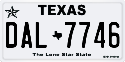 TX license plate DAL7746