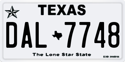 TX license plate DAL7748