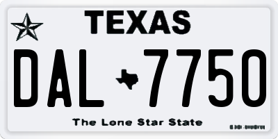 TX license plate DAL7750