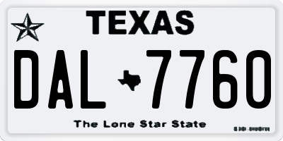 TX license plate DAL7760