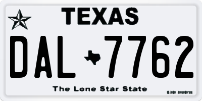 TX license plate DAL7762