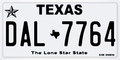 TX license plate DAL7764