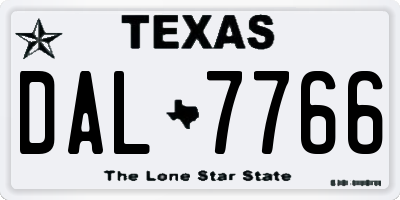 TX license plate DAL7766