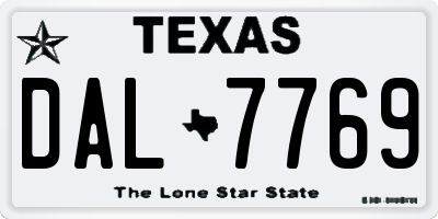 TX license plate DAL7769