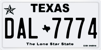 TX license plate DAL7774