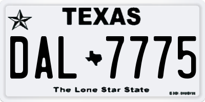 TX license plate DAL7775