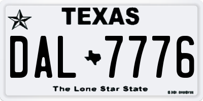 TX license plate DAL7776