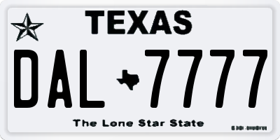 TX license plate DAL7777