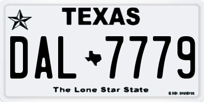 TX license plate DAL7779