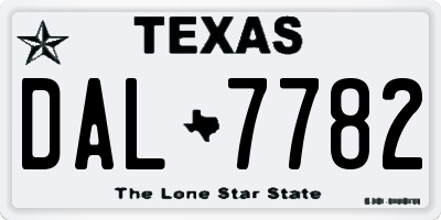TX license plate DAL7782