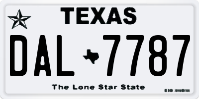TX license plate DAL7787
