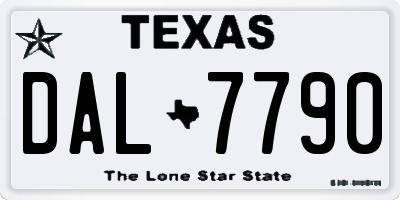 TX license plate DAL7790