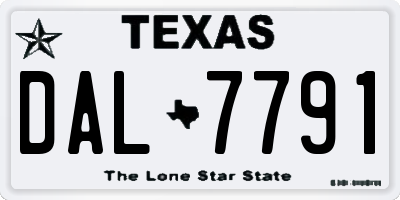 TX license plate DAL7791