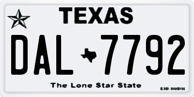 TX license plate DAL7792
