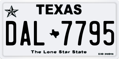 TX license plate DAL7795