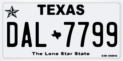 TX license plate DAL7799