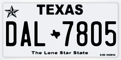 TX license plate DAL7805