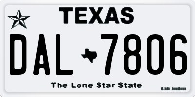 TX license plate DAL7806