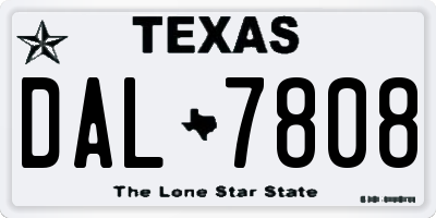 TX license plate DAL7808