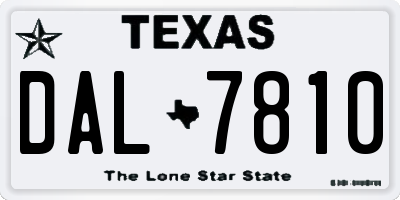 TX license plate DAL7810