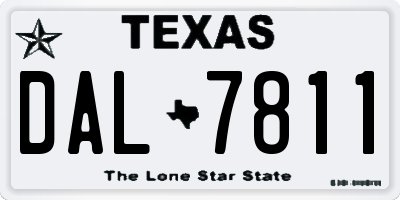 TX license plate DAL7811