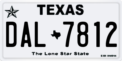 TX license plate DAL7812