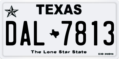 TX license plate DAL7813