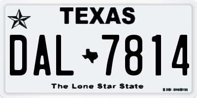 TX license plate DAL7814