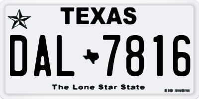 TX license plate DAL7816