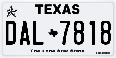 TX license plate DAL7818