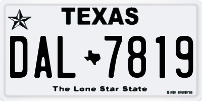 TX license plate DAL7819